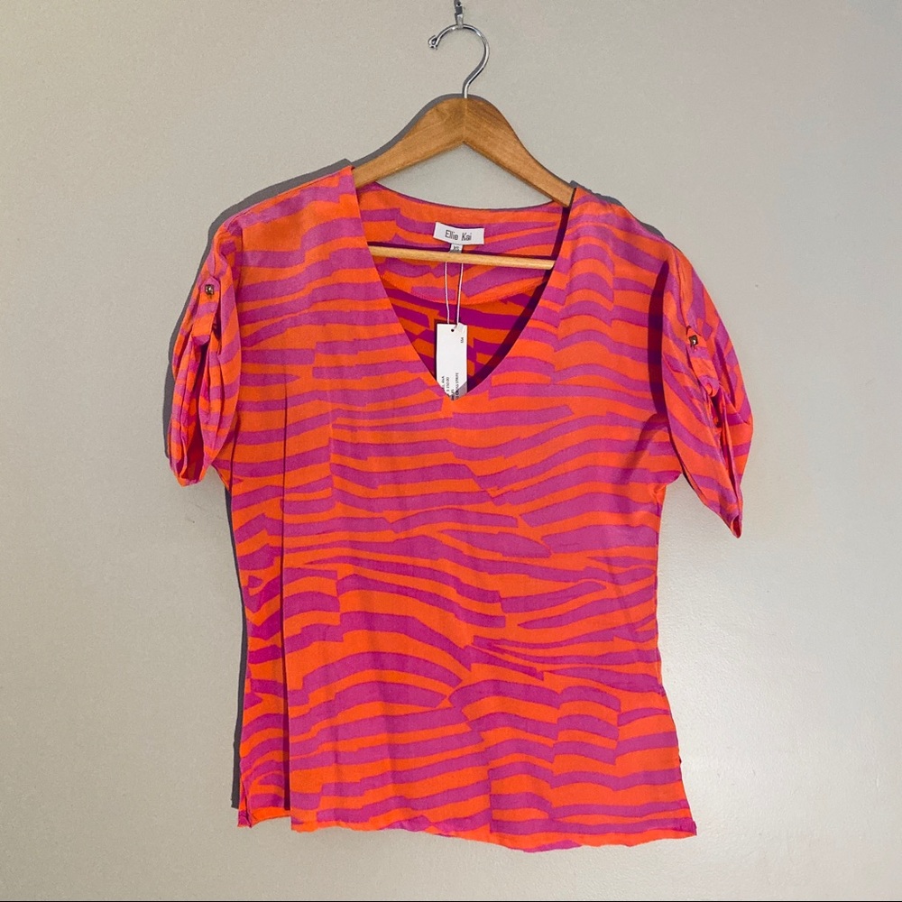 NWT Ellie Kai 100% Silk Blouse